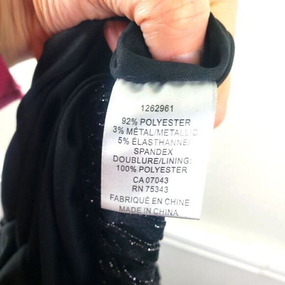 Women's House of Harlow1960 X REVOVLE Black Sparkly Pinstripe Velvet Pants Sz SM - Picture 7 of 8